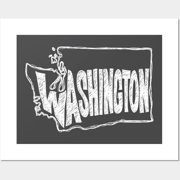 Washington (White Graphic) Wall Art by thefunkysoul